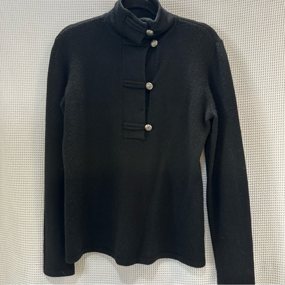 Lauren Ralph Lauren Lambswool Black Turtleneck Pullover Sweater Size Medium